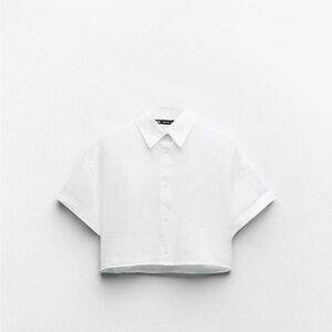 Zara White Lightweight Linen Top